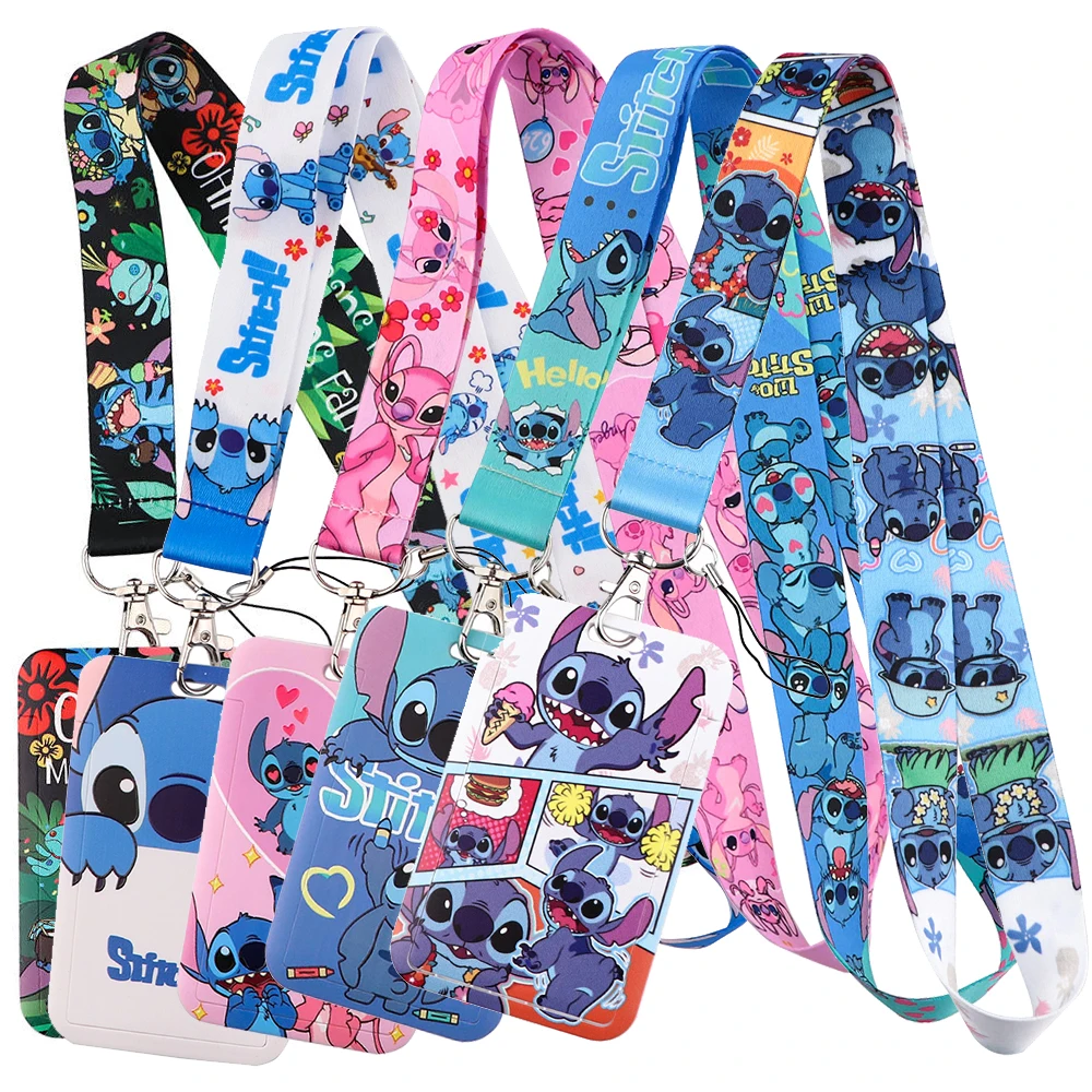 Cute Alien and Angel Credential Holder Cartoon Lanyards for Key Neck Strap For Card Badge Gym Keychain Keyring Accessories Gifts