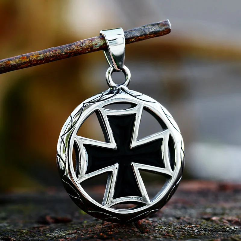 Steel soldier stainless steel classic  cross pendant necklace popular for Germany unique men jewelry