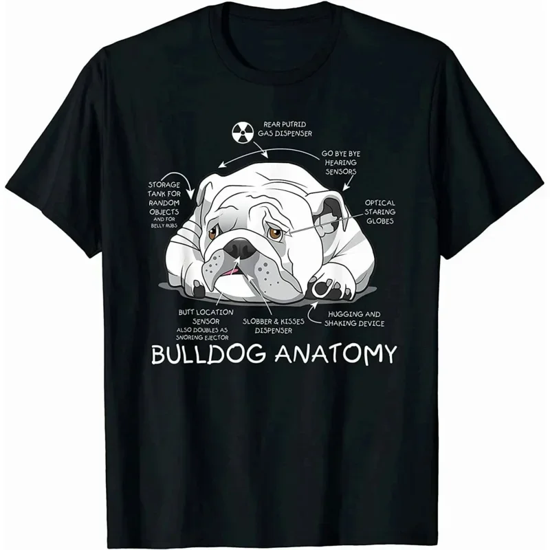 Funny Cute English Bulldog Anatomy Dog Biology Gift T-Shirt