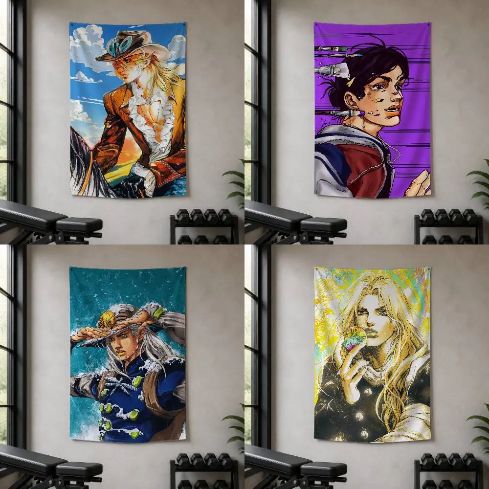 JoJo's B-Bizarre Adventure Steel Ball Run Decorative Wall Flag Banner for Home Garden Garage Indoor Outdoor Decor