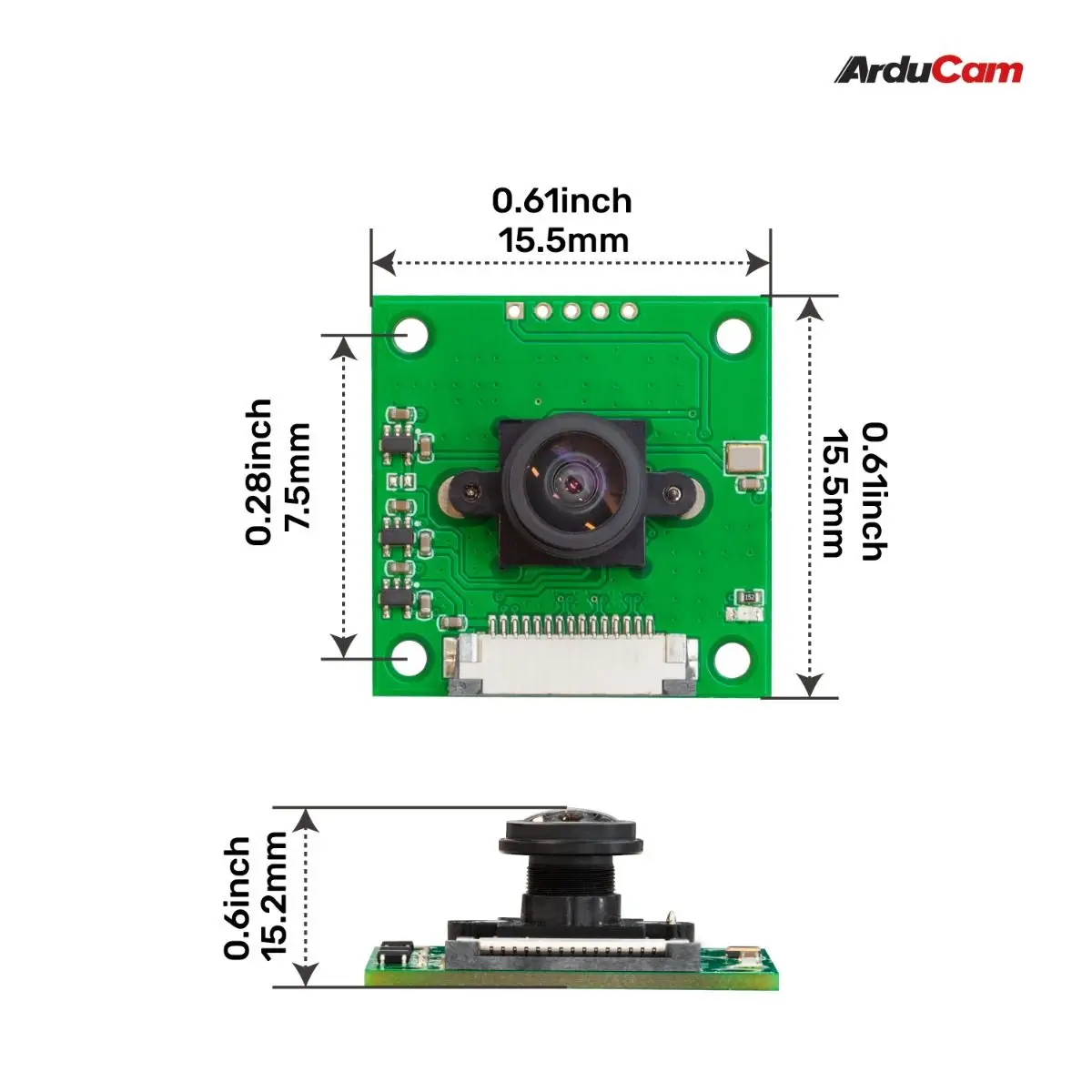 Arducam 5MP OV5647 Fisheye Camera for Raspberry Pi, M8 Mount Lens