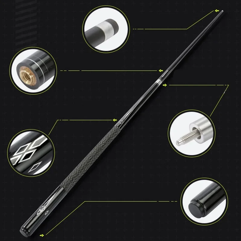 

Black Technology Billiards Club Small Head Chinese Black Eight Ball Club Surface Carbon Paint Billiards Club Big Head Box Set