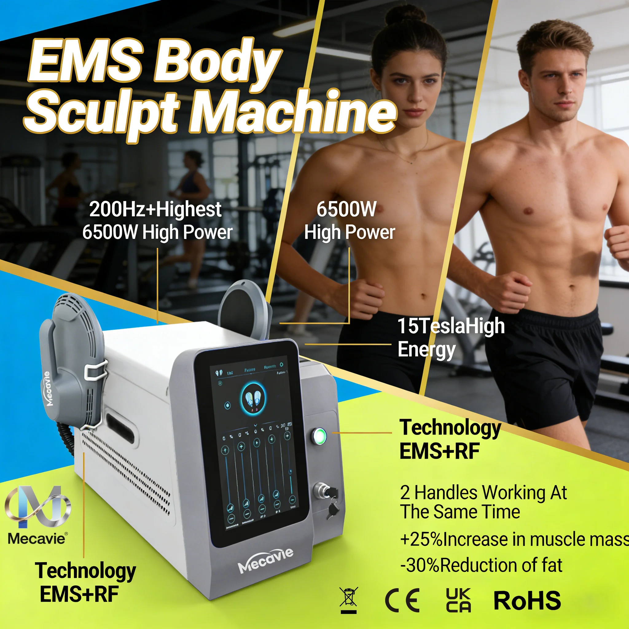 Mecavie RF Body Contouring Machine Cellulite Reduction Weight Loss EMSNova Upgrade Professional Home Electric Muscle Stimulator