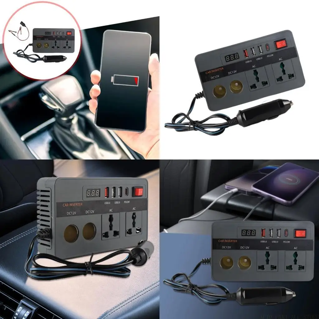 

J0MA Vehicle Power Inverter 12V To AC Converter Compact Design