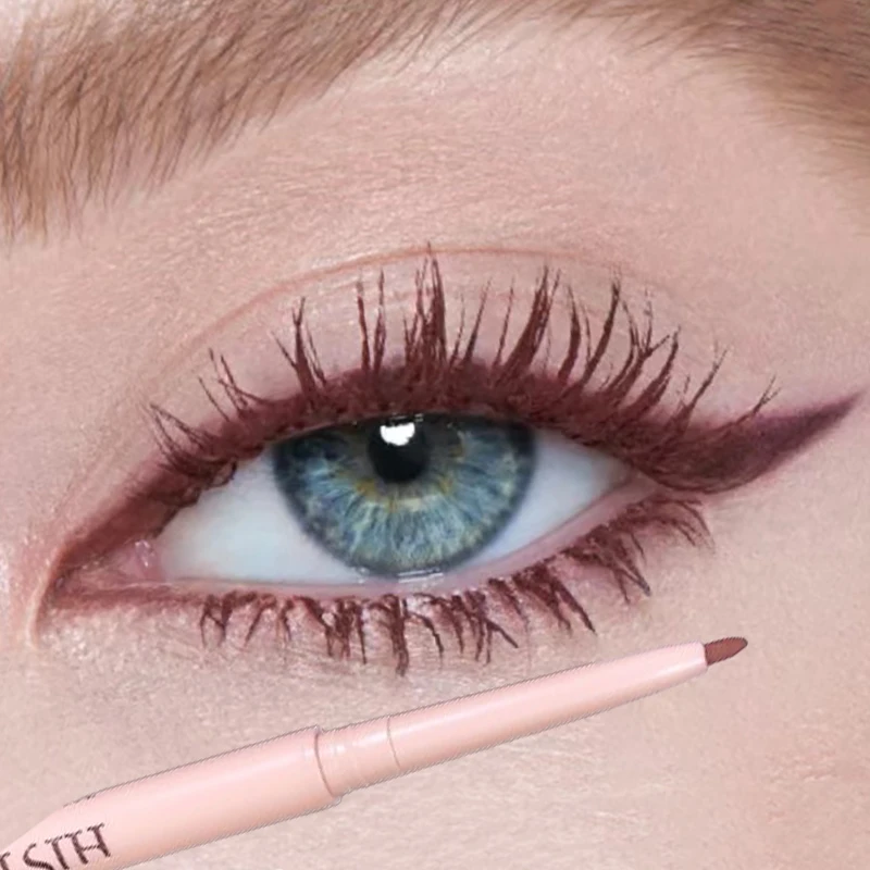 Lápiz Delineador de ojos en Gel, rojo mate, marrón, ultrafino, de larga duración, sombra de ojos suave de secado rápido, lápiz de gusano de seda, cosméticos de maquillaje