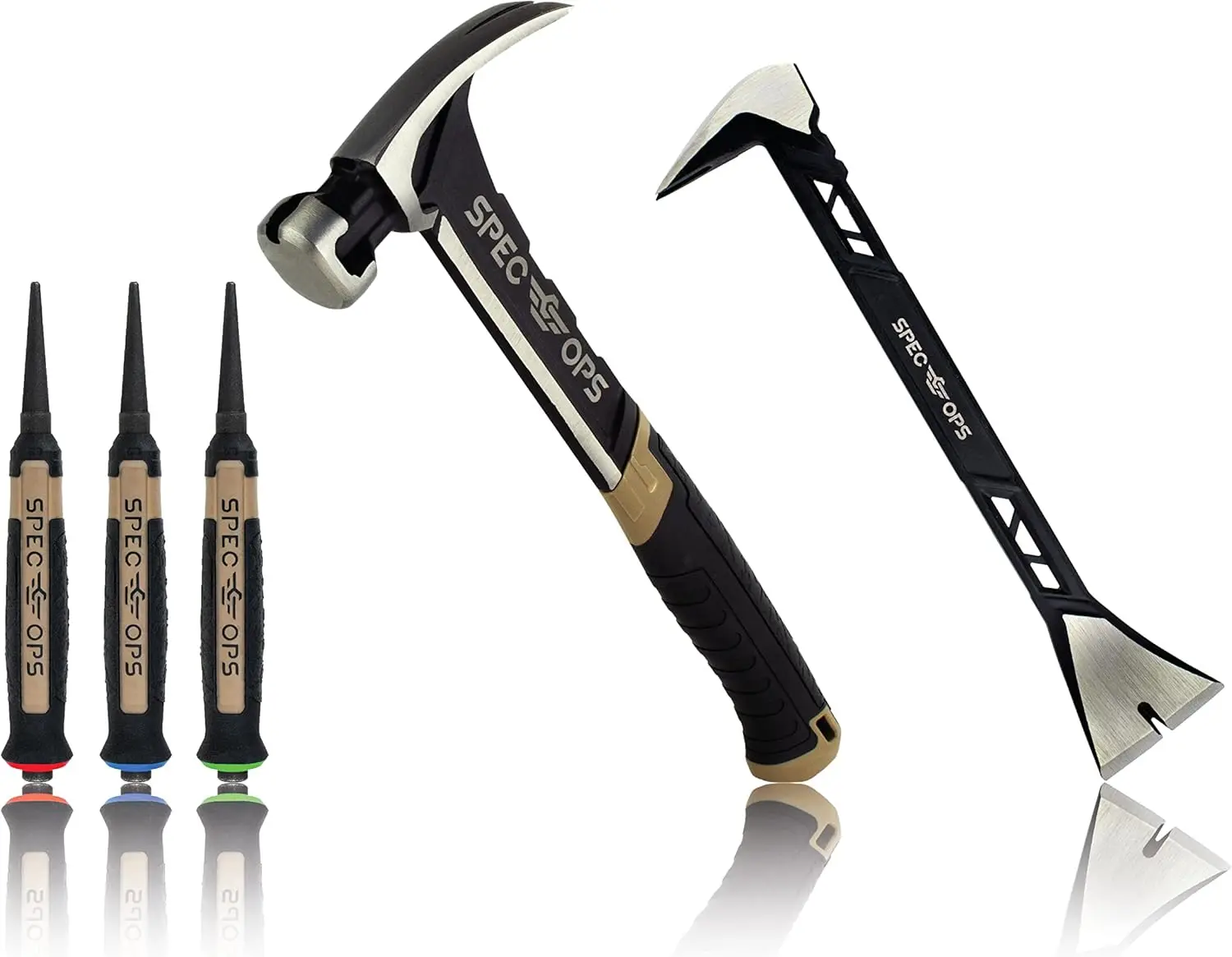 

Профессиональный набор инструментов из 3 предметов: молоток, лом, гвоздодер - легкий и прочный для точных работ