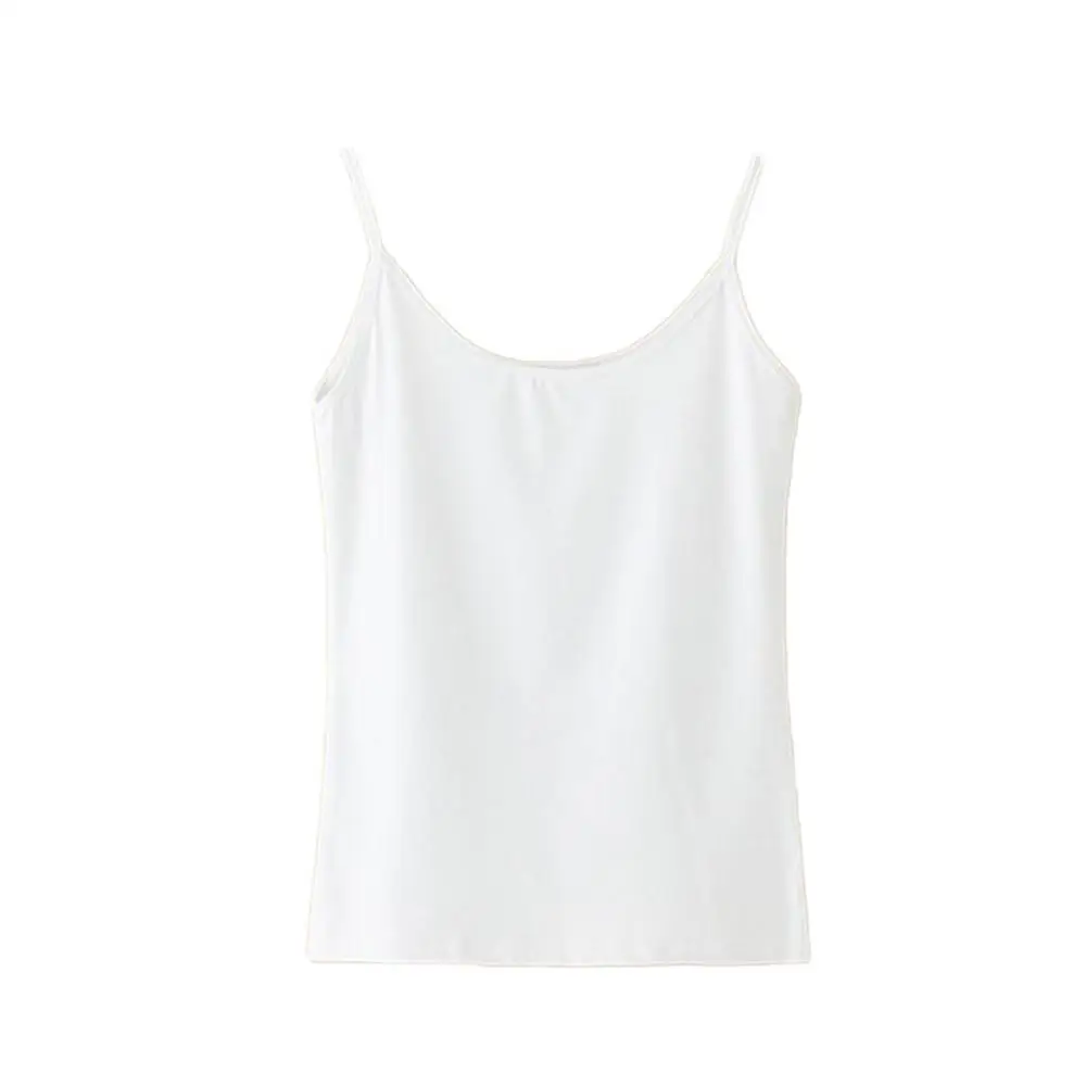 เสื้อกล้ามสายเดี่ยวแขนกุดสีทึบเสื้อท่อนบนปรับเปลี่ยนรูปร่างมีสายรัดบางๆ