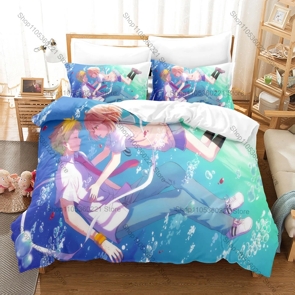 Cool Kyoukai no Kanata Beyond the Boundary Anime Merch Duvet Cover Set 1 Duvet Cover + 2 Pillowcases Soft Microfiber For Anime F