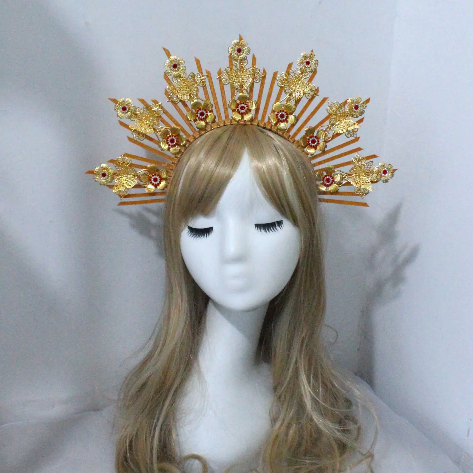 DIY Kit Goddess Angel Halo Crown Sun Headband Headpiece Birthday Headdress Sunburst Patron Saint Virgin Mary Headlights