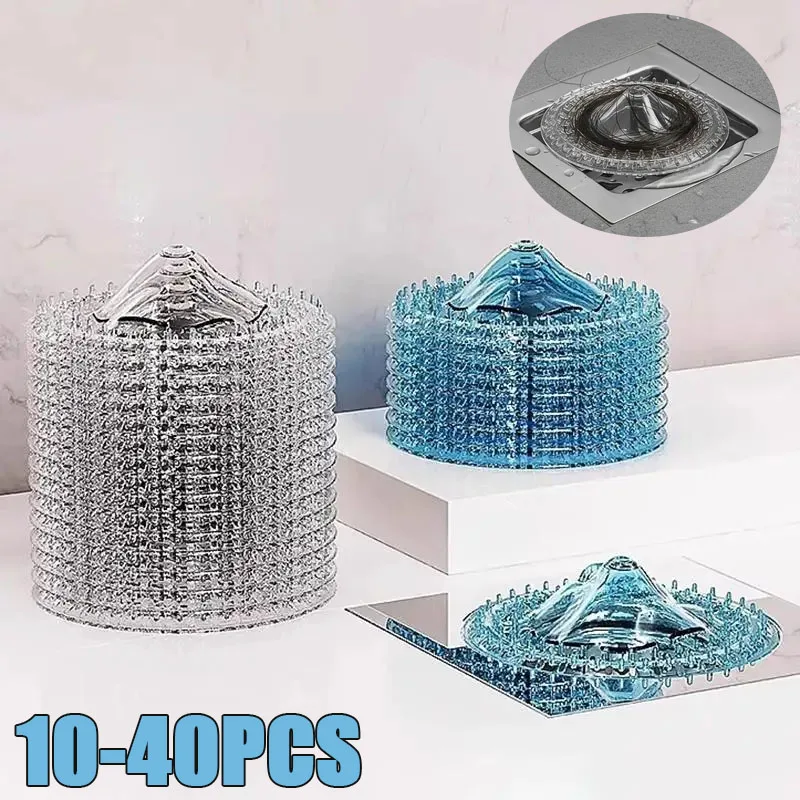 10-40PCS Easy Install Mesh Hair Stopper Shower Drain Cover Floor Drain Strainer Catcher Bathroom Accessories Anti Clog view 2