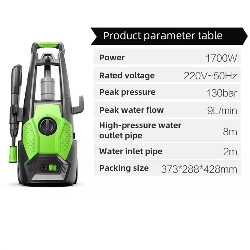 Idropulitrice elettrica 220V Lavatrice portatile ad alta potenza per auto con pistola a spruzzo con pompa ad alta pressione per la pulizia del giardino domestico