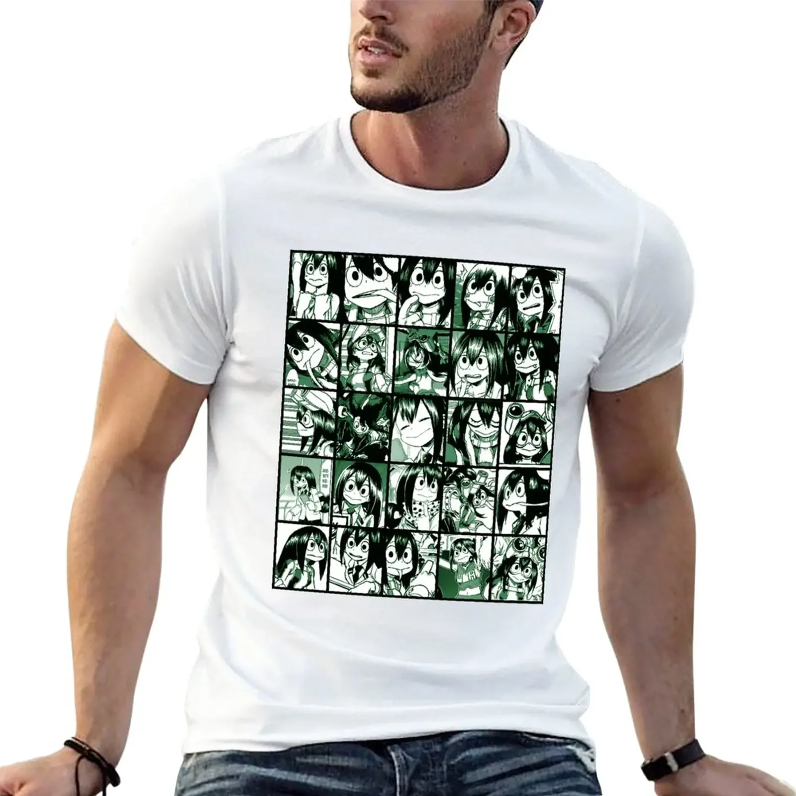 Tsuyu Asui Collage- color version T-Shirt plain for a boy mens t shirt graphic