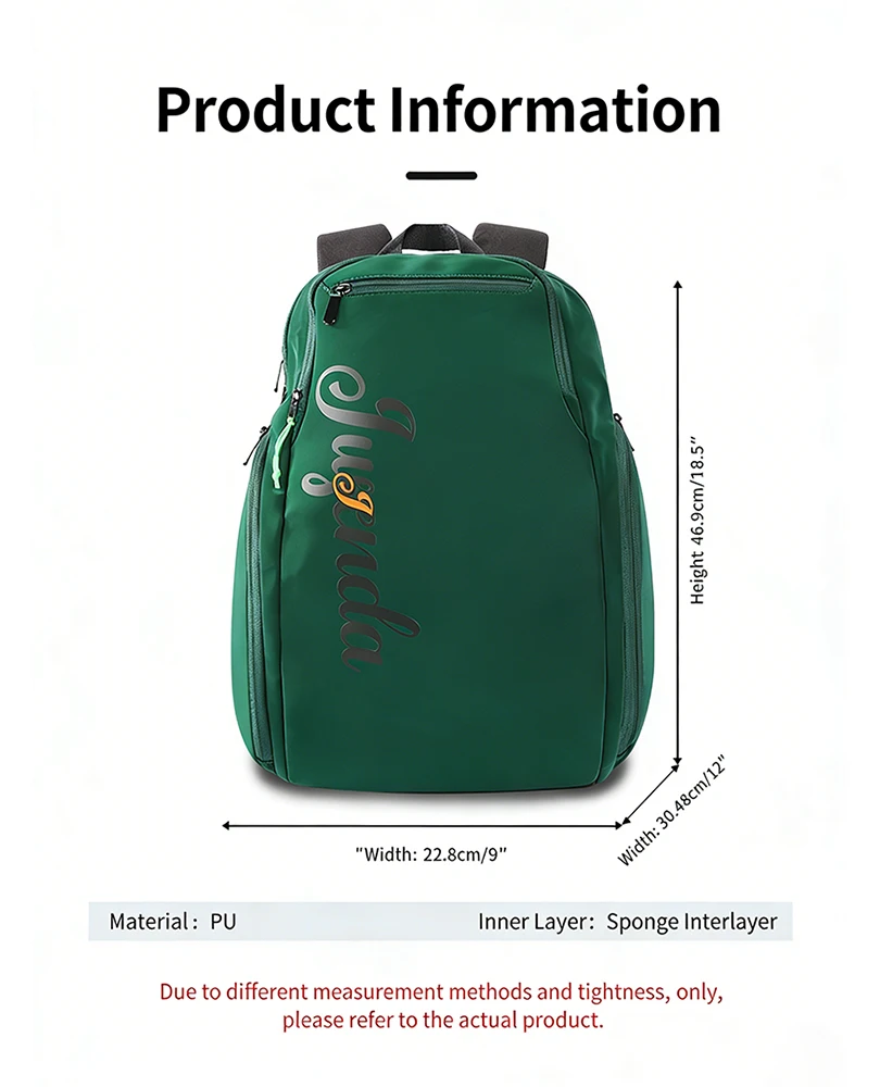 Jusenda Large Capacity Badminton Bags, Waterproof Rackets Backpack, Leisure Travel Bag, Sports Travel Bag, Versatile Tennis Bag