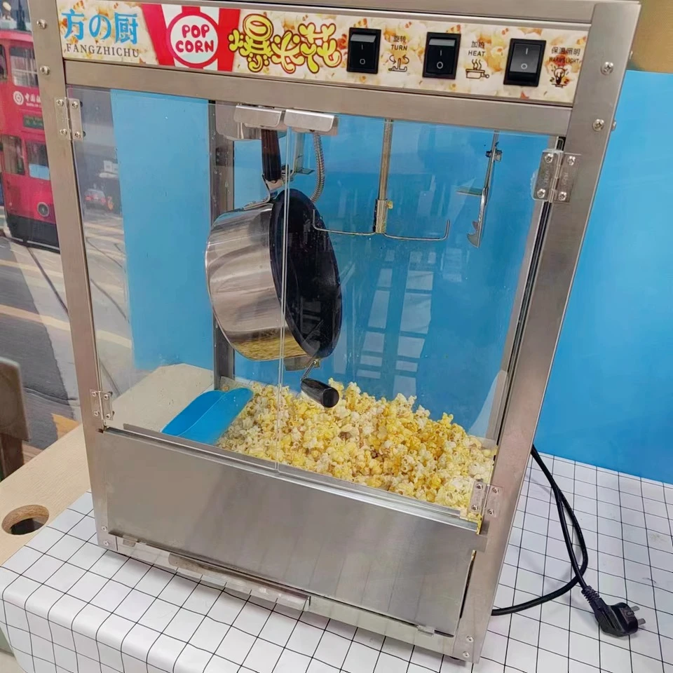 

new model Commercial stainless steel popcorn machine automatic electric gas popcorn machine for stalls