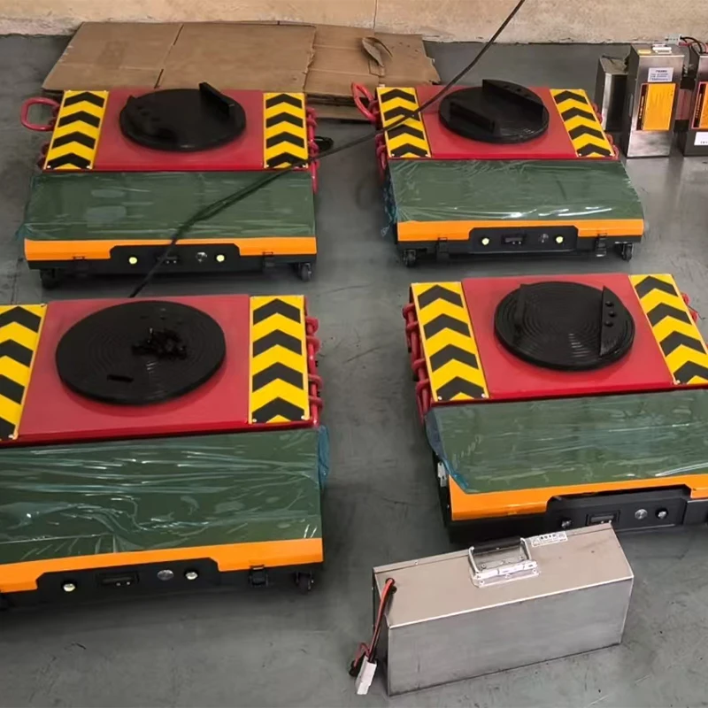 Compact Motorized Tracked Trolley Electric Heavy-Duty Mover, Electric Rotating Surface Manufacturing Plant Hauling Tool