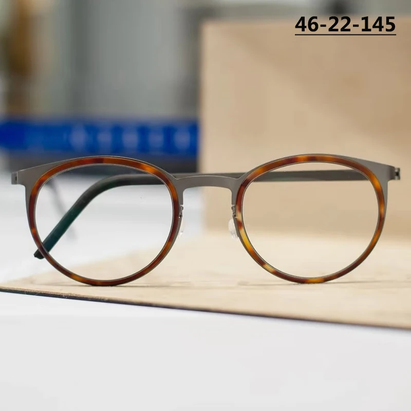 Upgrade Denmark Round Glasses Frame 9704 Men Women Vintage Oval Eyeglasses Acetate Spectacles Brand Designer Eyewear Ultralight