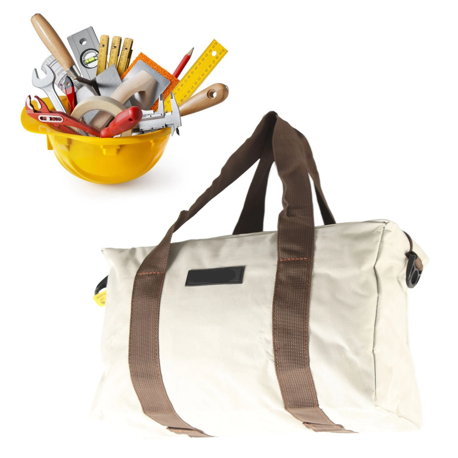 20inch High Capacity Storage Handbag Wide Mouth Tool Bag Waterproof High Bearing Capacity Hardware Storage  Case Handbag Gray