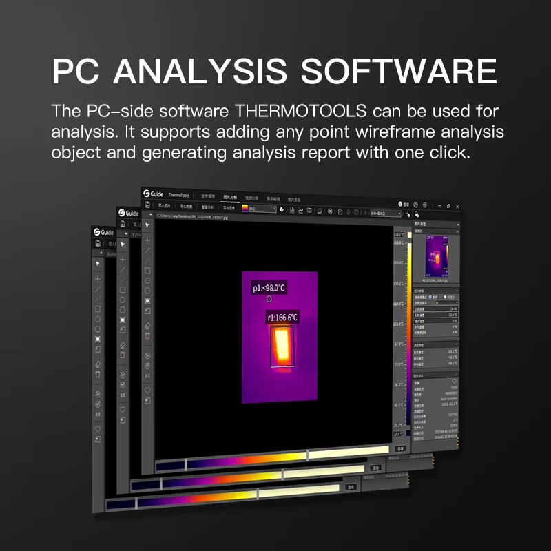 Thermische Beeldvorming Camera Guide PC210 Digitale Thermometer Nachtzicht Infrarood Thermometer Handheld High Definition Thermische Camera