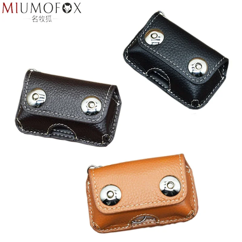 Retro Genuine Cow Leather Men\'s Car Key Holder 2024 New Keys Wallet Magnetic Snap Key Case Housekeeper Men Keychain High Quality