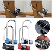 Luggage Code Lock Travel Outdoor Lengthened Shackle Lock 4 Digit Combination Lock Gym Door Lock Password Padlock