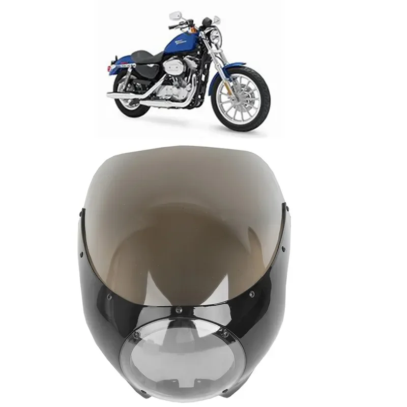 

Motorcycle Acsessories 5 3/4" Cafe Racer Headlight Fairing Windshield Windscreen For Harley Sportster XL 883 1200 Dyna White