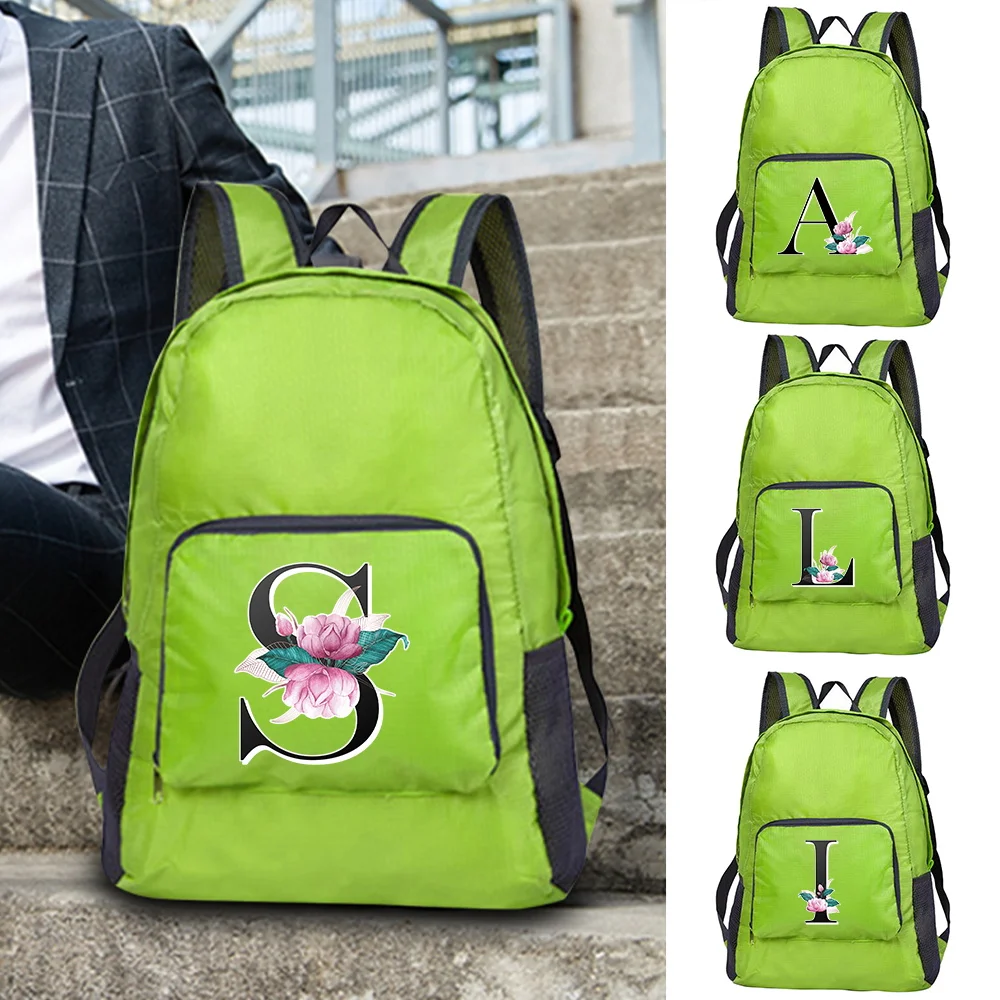 2026 Ultralight Foldable Backpack Men Hiking Sports Daypack Whitemarble Print Backpacks Women Fashion Travel Shoulders Schoolbag