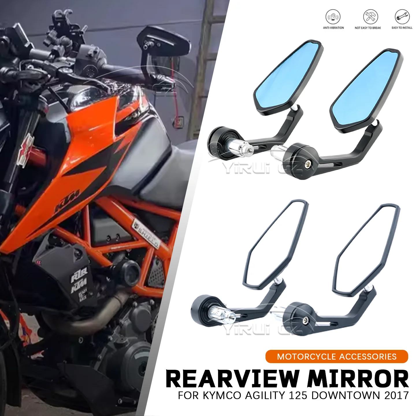 FOR kymco agility 125 downtown Motorcycle Mirror 7/8