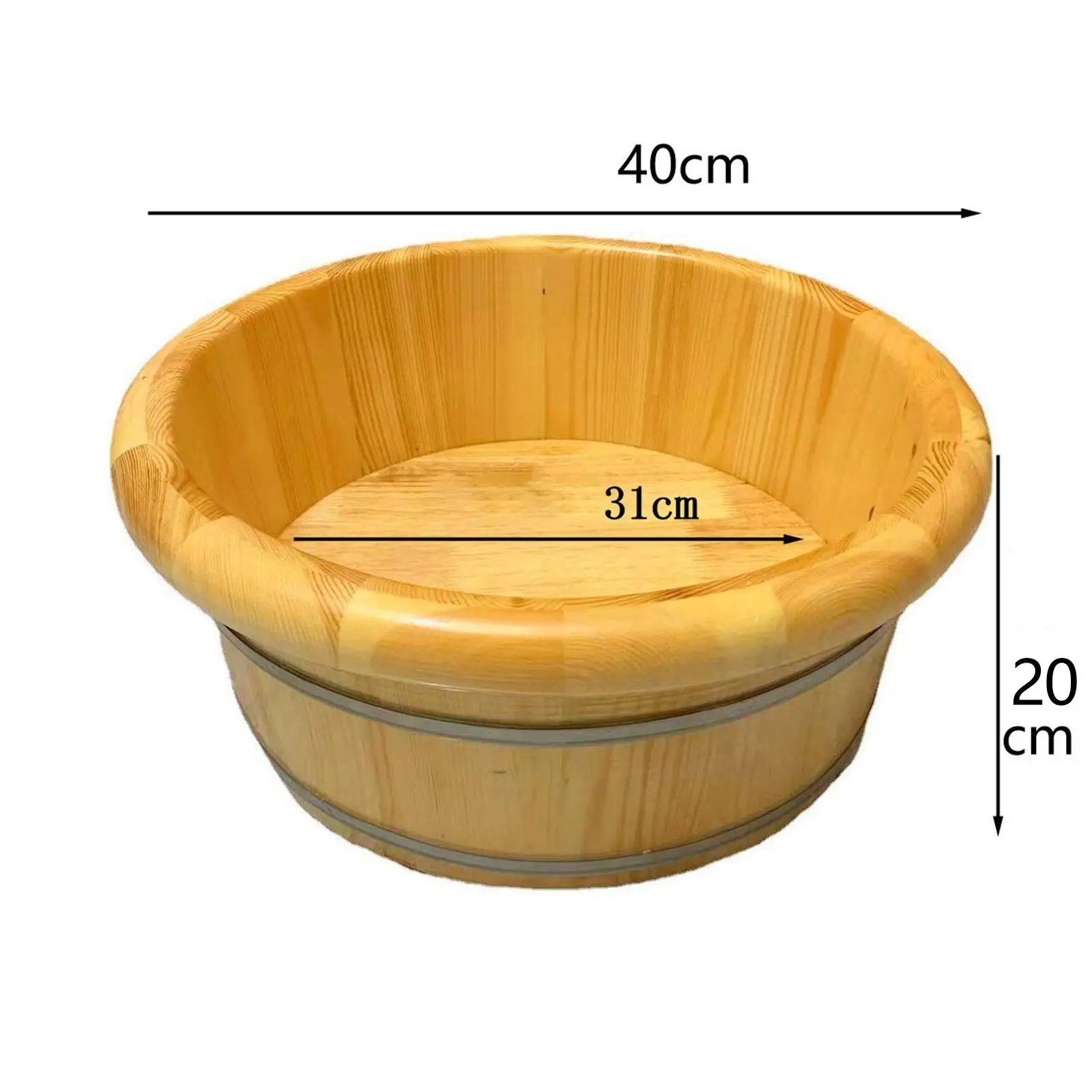 

Wood Foot Bath Laundry Tub Portable Foot Soak Tub for Travel Bathroom Sauna