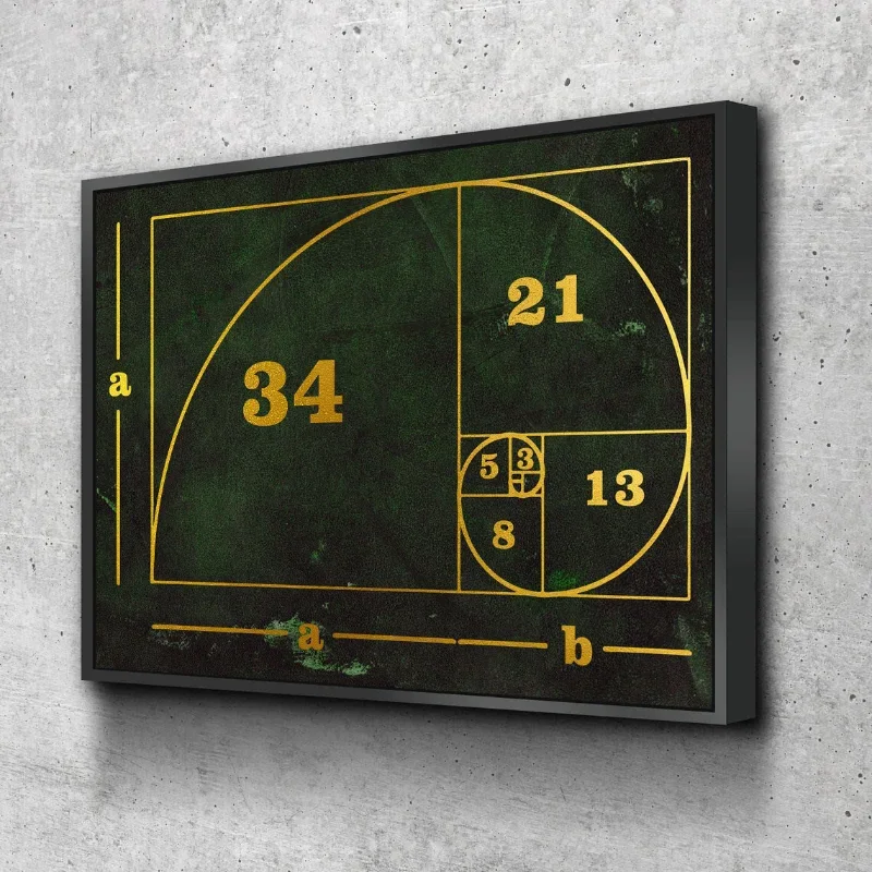 Fibonacci Spiral Posters Unique Science Math Golden Ratio Super Engineering Canvas Painting for Engineer Study Room Home