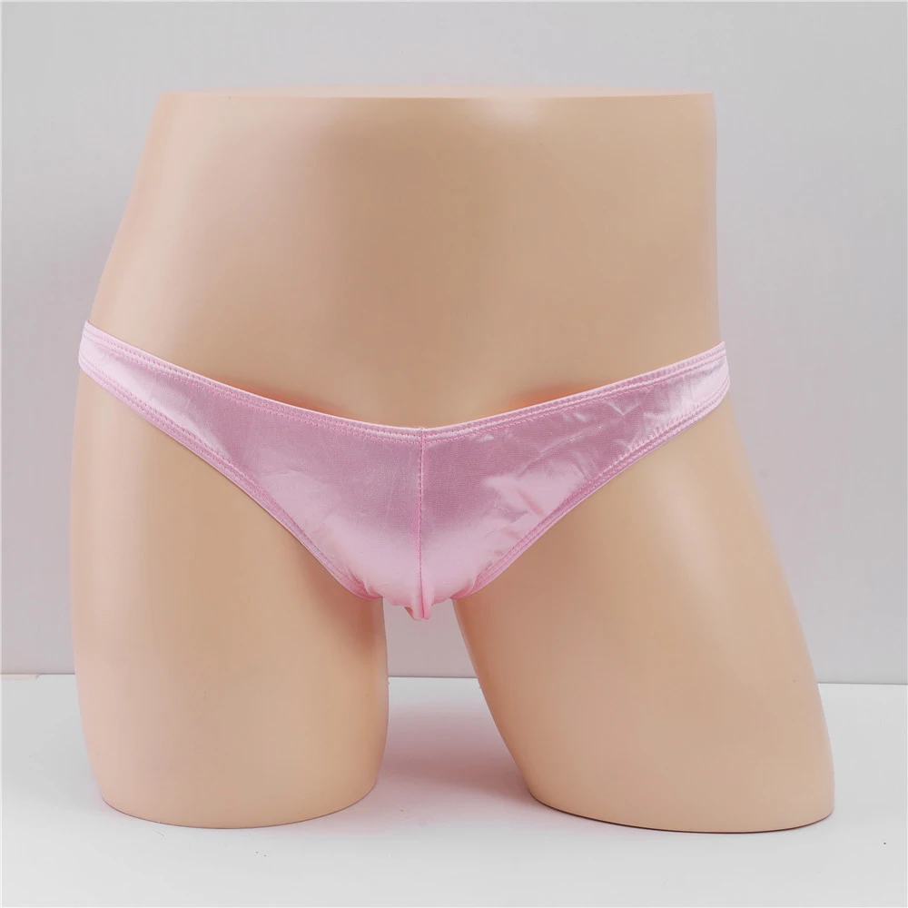 الرجال مثير ملابس داخلية جيدة التهوية سريعة الجافة ملخصات الرجال الثلاثي سراويل بيكيني لينة الساتان الملابس الداخليةLow الارتفاع مريح السروال الرجال #1