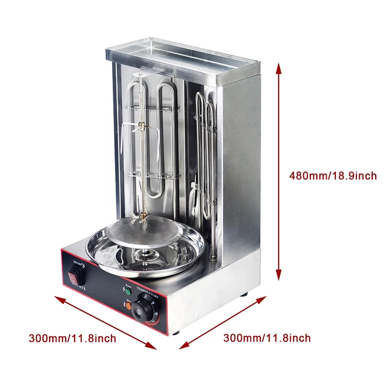 Electric Doner Kebab Grill Shawarma Machine Automatic Rotating BBQ Grill For Commercial Household Heating Pipe