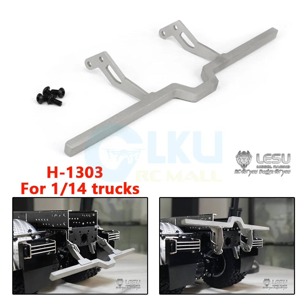 LESU Metal Rear Bumper H-1303 for Tamiya 3363 1/14 RC Heavy Duty Roll-Off Dump Truck Model Toy Upgrade Parts