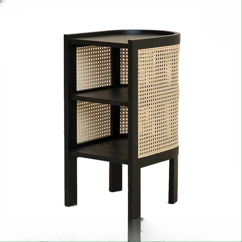 Volledige rotan rand paar massief houten huisstoelen Japans nachtkastje Indonesisch echt rotan weven eenvoudig