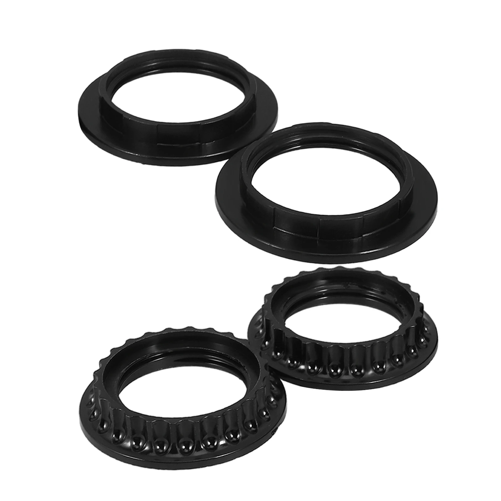 

4pcs Lamp Shade Rings Black E27 E26 Threaded Base Collar For Diy Pendant Table Floor Lamp Fixtures Durable Replacement Parts