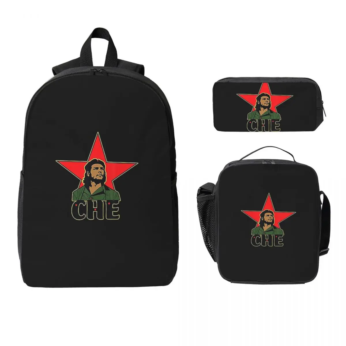

Che Guevara Backpack Student Boys Girls BookBag School Bag Laptop Shoulder Bags 3ps Insulated Lunch Bag Pencil Case