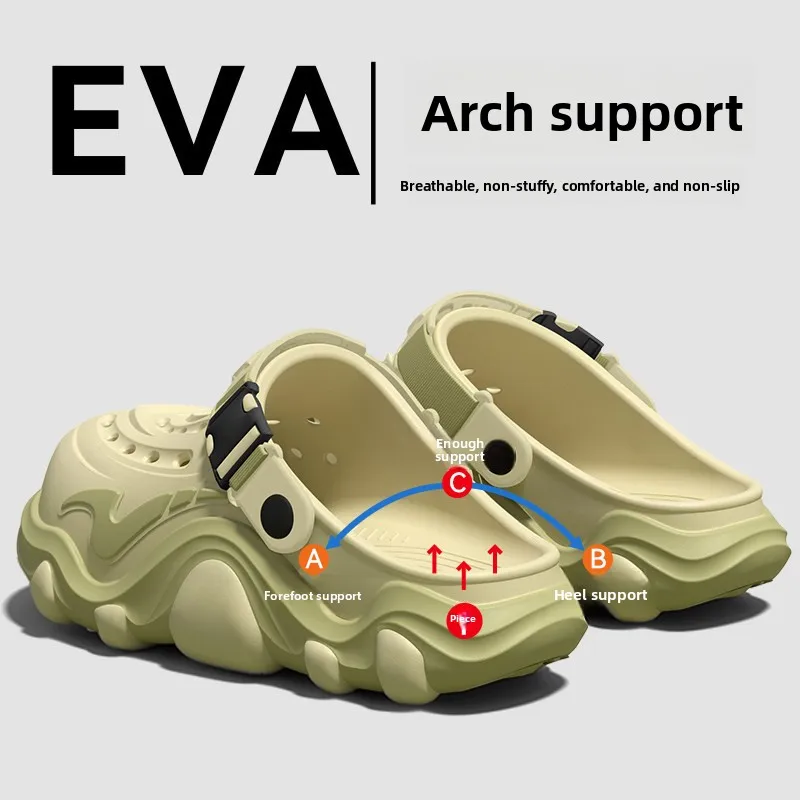 2026 Neue Sommer-Herren-Sandalen mit dicker Sohle, rutschfest, atmungsaktiv, mit Zehenkappe, lässige Strand-Pantoletten – Detail 22