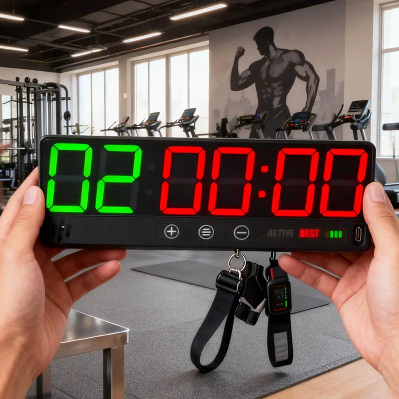 hit productSmart Gym Timer Green Red Small ABS Portable Home Gym Clock Stopwatch Workout Interval Timer Rechargeable Battery CP2