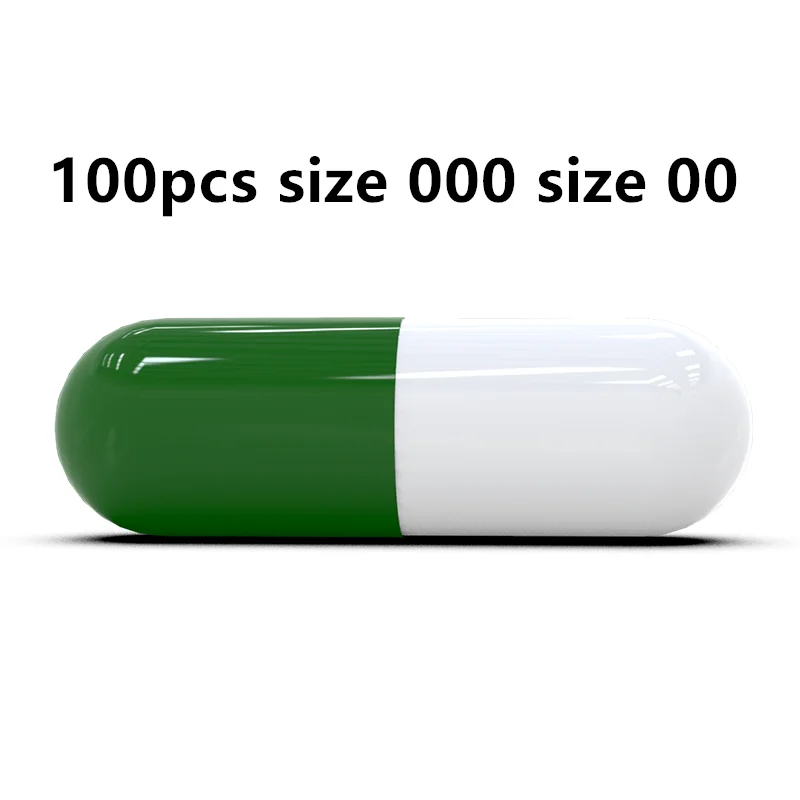 100pcs Size 1# 4# 000# Empty Hard Gelatin Capsule Medicine Capsule 0# Blue And White Empty Pill Box Empty Separated Capsules