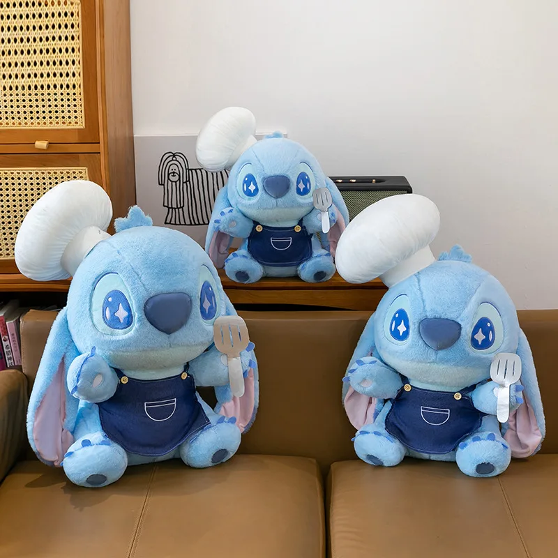 Jouet en peluche Disney Chef Stitch, Animal en peluche mignon pour fête alimentaire, cadeau d'anniversaire et de noël pour enfants, poupée douce, cadeau pour enfants