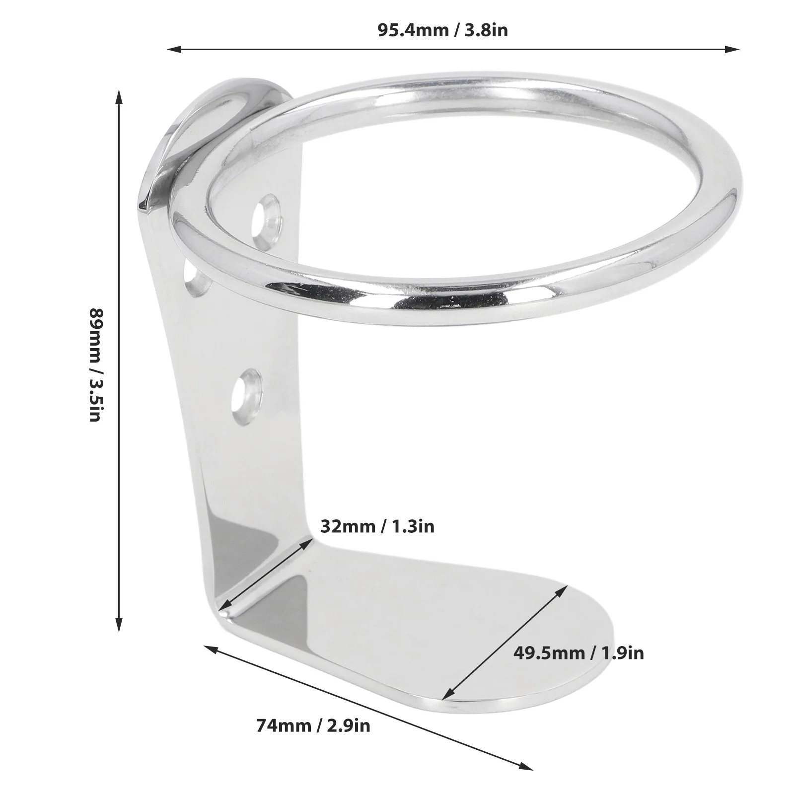 Ringlike Boat Cup Holder Boat  Drink Holder Stainless Steel Rustproof Wall Mount Single Boat Drink Mug Holder for RV Yacht