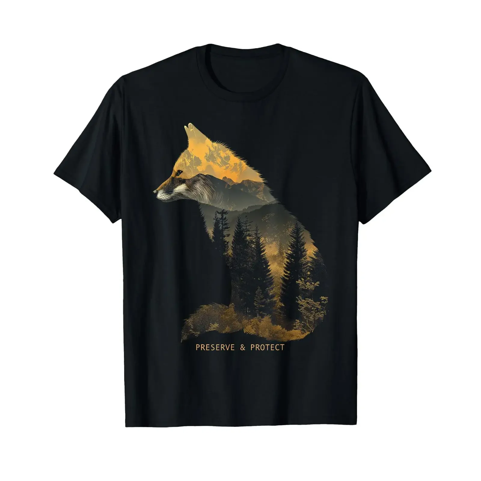 Fuchs Protect Preserve Hiking Camping Hunting Outdoor Nature T Shirt vintage Washed streetwear Stylish designer clothes fashion