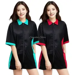 M/L/XL/3X Lapel Non-stick Zipper Pet Groomer Overalls Antistatic Barber Shop Work Clothes Gown Uniform Salon Hairdressers Wrap