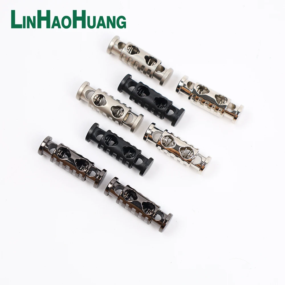 40Pcs Metal Cord Lock Toggle StoppeSpring Loaded for Drawstring Bags Shoelace Paracord DIY Craft Garment Sewing Accessories