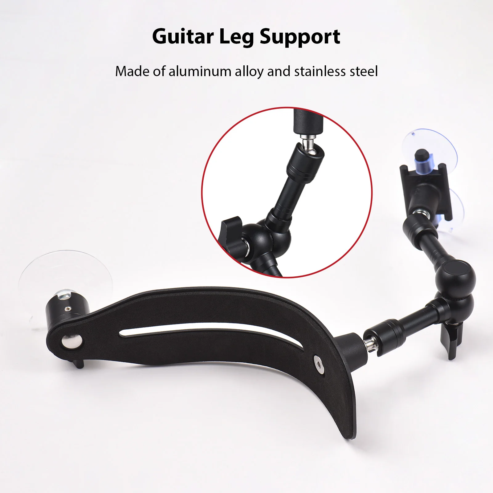 Guitar Support Rest Leg Bracket Suction Cup Mount Aluminum Professional Guitar Leg Stand Lightweight Foldable