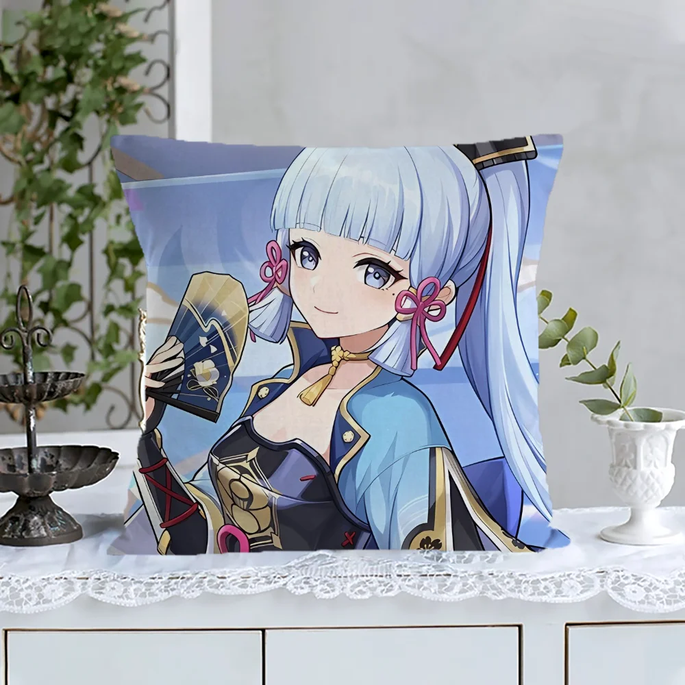 

Cushions Cover Genshin Impact Kamisato Ayato Pillow Cases Decorative for Sofa Ornamental Pillows Room Decorating Items Home