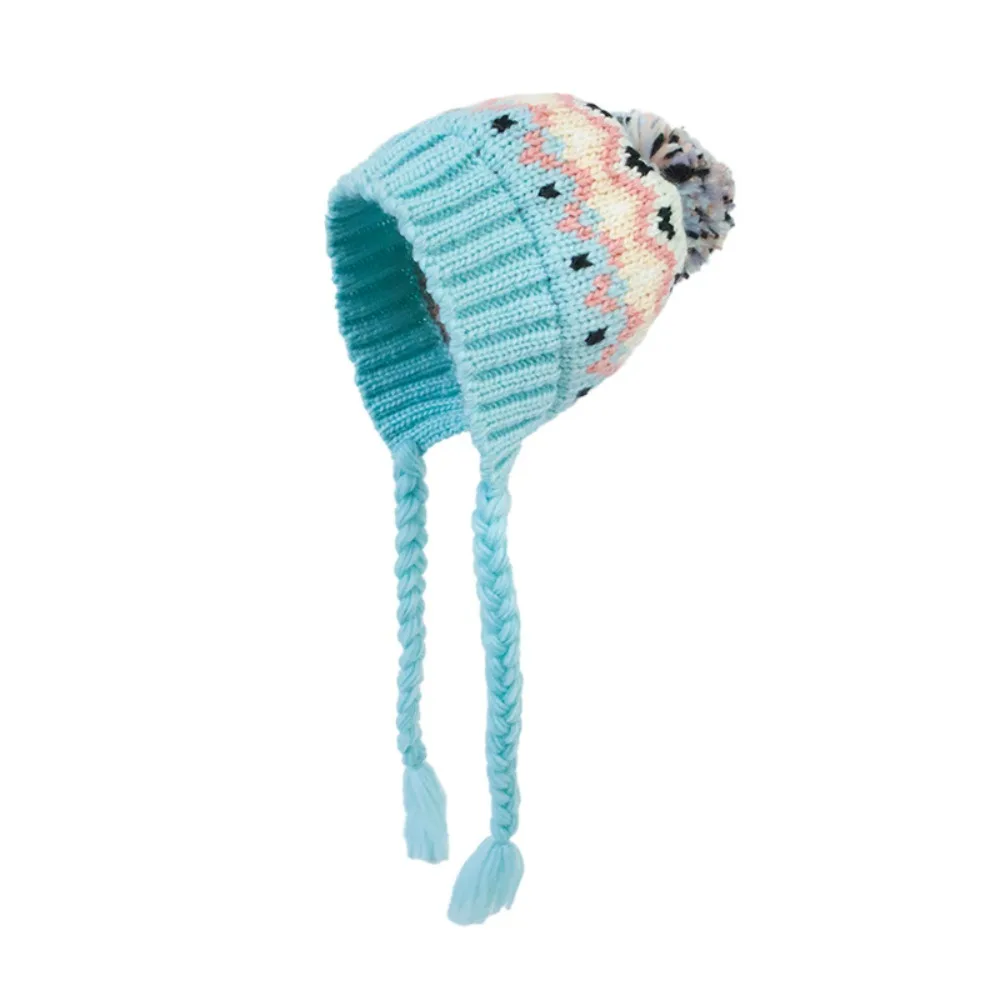 

Cute Autumn Winter Children Knitted Hat Windproof All-match Boys Girls Beanie Cap Warm Outdoor Ear Protection Hats Kids