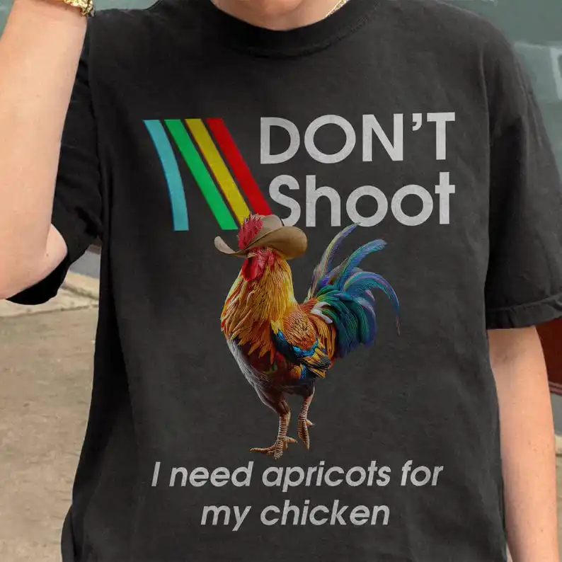 Chemise « Dont Shoot I Need Apricots for My Chicken Scrappy », T-shirt ARC Survival Evolved, Cadeaux pour les joueurs, T-shirt de jeu vintage