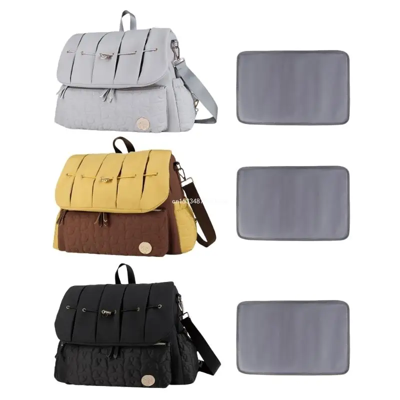 

Multifunctional Watertight Quilted Diaper Bag Large Capacity Mom Shoulder Bag Dropship