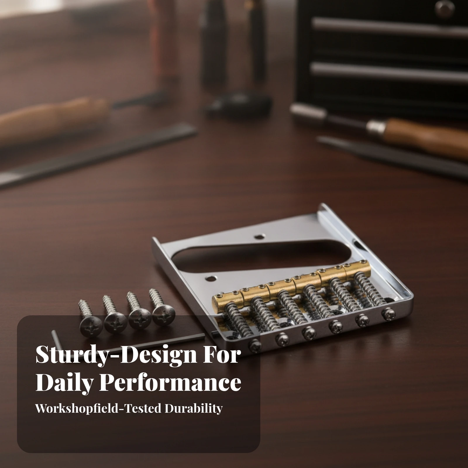 Professional Guitar Bridge Hardware Set with Adjustable Saddles for Six String Electric Guitar Fixed Mount