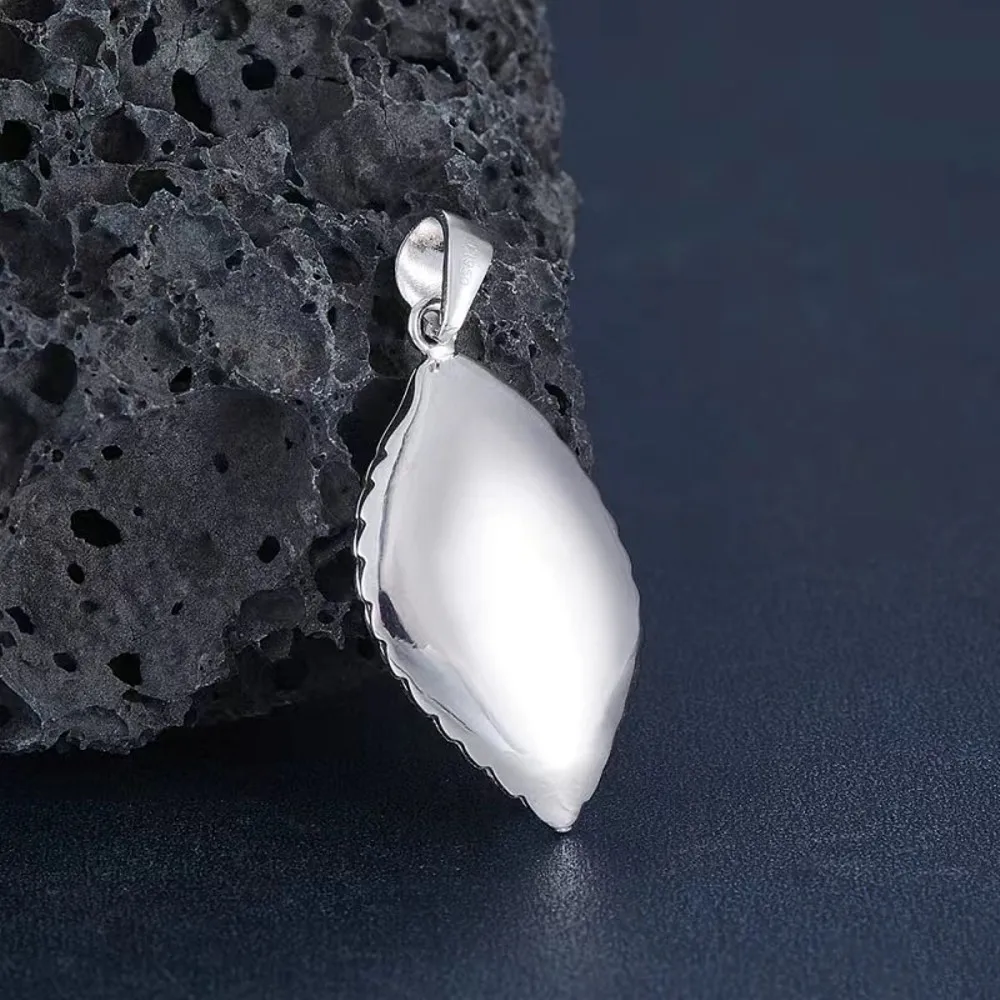 Real Pure Platinum 950 Men Women Gift Lucky Hollow Carved Tree Leaf Pendant 3.29-3.57g